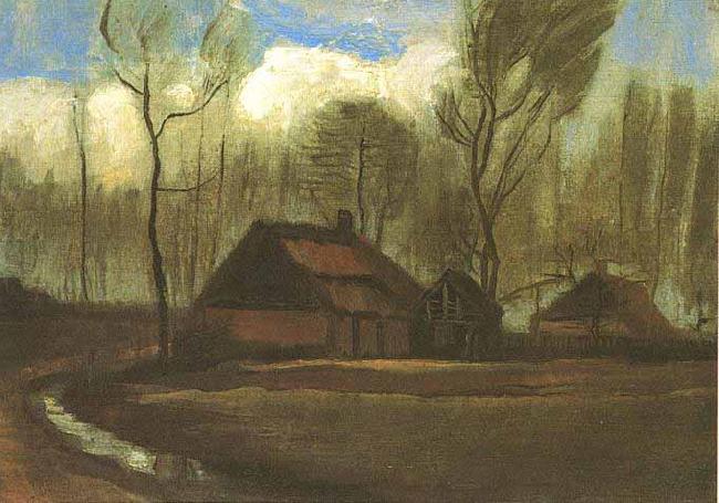 Vincent Van Gogh Farmhouse Among Trees